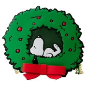 Loungefly Peanuts Snoopy Woodstock Light-Up Christmas Wreath Crossbody Purse Bag