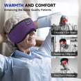 thumbnail image 2 of Sleep Mask, Bluetooth Eye Mask Bluetooth, TOPOINT Breathable Cotton Sleep Headphones for Sleeping Side Sleepers Travel Meditation Music Headsets with Microphone Handsfree Men Women, Purple, 2 of 8