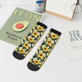 thumbnail image 5 of Uemuo Sunflowers Printed Crew Socks, Moisture-Wicking Socks, Athletic Socks for Men Breathable Cushion Socks Casual Sport Socks for Running Traveling, 5 of 6
