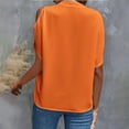 thumbnail image 3 of Yesfashion Womens Summer Cold Shoulder Tops Short Sleeve Front V Neck T Shirts Draped Blouses, 3 of 4