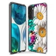 thumbnail image 3 of MUNDAZE Motorola Moto G Play 2021 Colorful Crystal White Daisies Rainbow Gems Teal Double Layer Phone Case Cover, 3 of 5