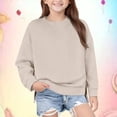 thumbnail image 2 of EnJoCho Girls Crewneck Sweatshirt - Drop Shoulder Side Split Long Sleeve Oversized Pullover Top for Kids 5-14 Years Fall Back-to-School Casual Wear, 2 of 8