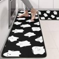 thumbnail image 2 of Kitchen Rugs Sets Of 2,Black Halloween White Ghosts Anti Fatigue Kitchen Mat Rugs Non Slip Washable,Decorative Kitchen Floor Mats for Kitchen,Sink,Laundry,17"x47"+17"x47", 2 of 5