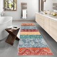 thumbnail image 7 of Washable Runner Rug 2x6 Bathroom Bohemian Geometric Hallway Rug Non-Slip Backing Stain-Resistant Indigenous Carpet EntrywayRed, 7 of 7