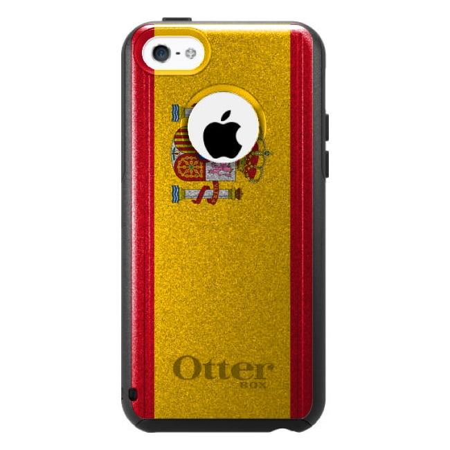 DistinctInk Custom Black OtterBox Commuter Series Case for Apple iPhone 5C Spain...