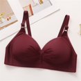 thumbnail image 4 of VISALY Bra Plus Size Women Full Support, Women's Bra Full Support No Wire Seamless Wireless, Shapedly Bra Shapedly Back Smoothing Push-Up Bra Plus Size super gather bra wireless push-up bra, Wine,46, 4 of 9
