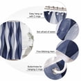 thumbnail image 6 of Navy Blue Waterproof Fabric Shower Curtain,Modern Moire Abstract Ripple Geometric Waterproof Fabric Shower Curtain for Bathroom Curtains Bathtubs Hotel Shower Curtains with 12 Hooks Small 36x72in, 6 of 8