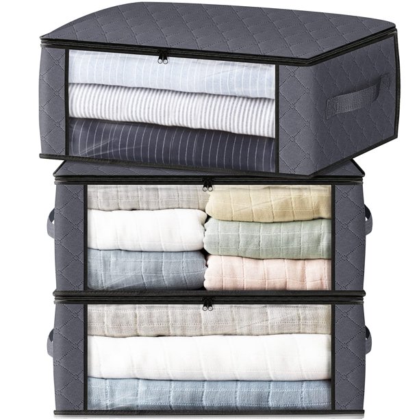 Bolsas de almacenamiento HomeHacks Storage, paquete de 3 unidades, organizador de ropa, 35 L