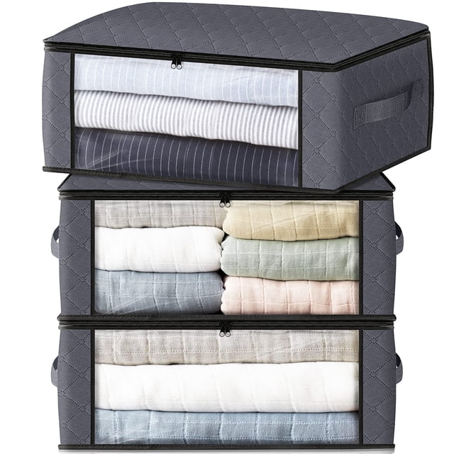Bolsas de almacenamiento HomeHacks Storage, paquete de 3 unidades, organizador de ropa, 35 L