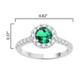 thumbnail image 3 of 14KT. White Gold with Emerald and White Diamond Halo Ring, 3 of 3