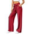 thumbnail image 3 of Women Lightweight Pants Zaewscy Fashion Women Casual High Waist Pocket Pants Pants Comfortable Casual Pants Wine S, 3 of 9