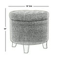 thumbnail image 5 of Textured Woven Fabric Upholstered Round Ottoman with Lift Top Storage Beige and Brown - Saltoro Sherpi, 5 of 5