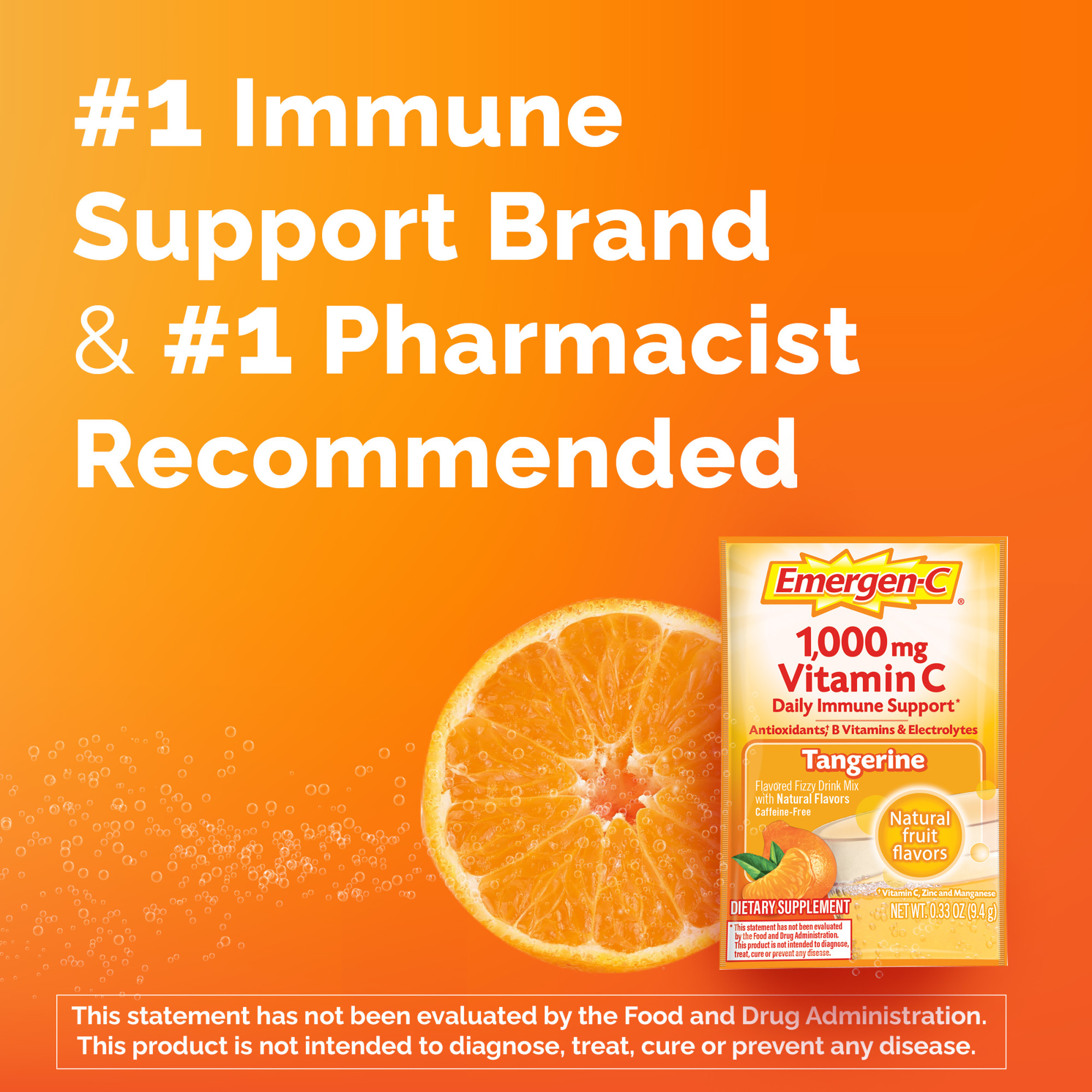 Emergen-C Vitamin C Supplement Powder for Immune Support, Tangerine, 30 Ct - image 3 of 12