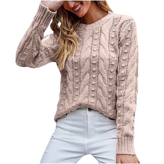 Birdeem Mode Chandail-Over à Manches Longues pour Femmes Automne Hiver Twists Tricoté