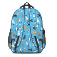 thumbnail image 3 of Multicolor Cat and Paw Print Blue Cute School Backpack Bag with Padded Back and Adjustable Shoulder Straps 16.9 X 12.6 X 5.9 Inches, 3 of 5