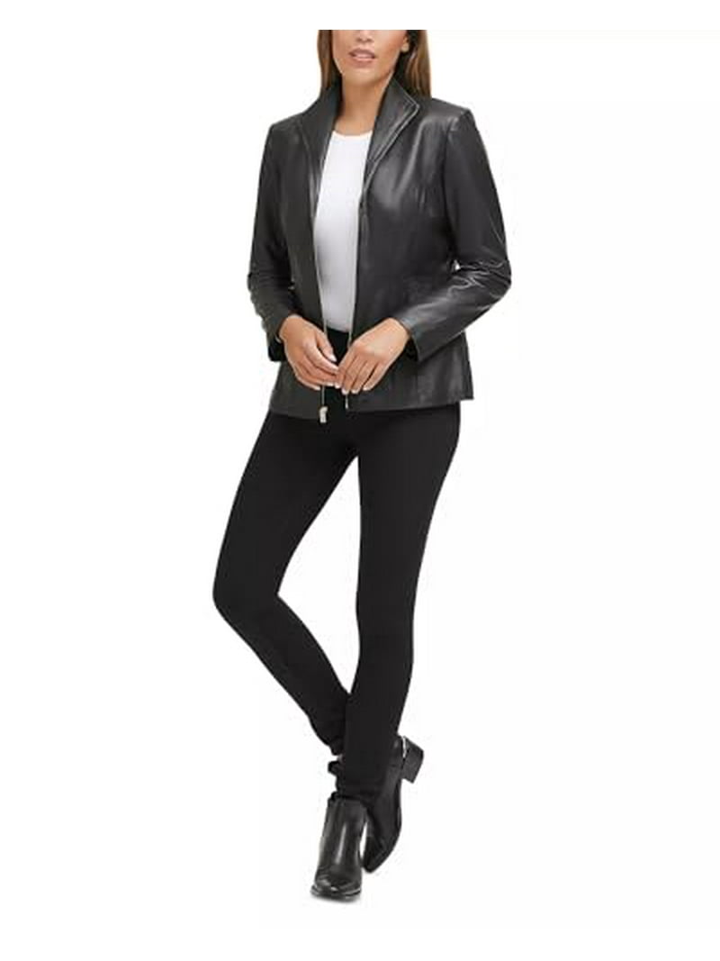 Cole Haan Women's Scuba Leather Jacket - Walmart.com