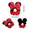 thumbnail image 4 of Diadema de Disney para Bebé y Niño, accesorios para el cabello con dibujos animados de Mickey y Minnie, banda elástica para el cabello de terciopelo dorado, Anillo para el cabello de Navidad, novedad, 4 of 5