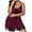 Wine, variant on LQCrafK Plus Size Lingerie for Women L-5XL Lace Satin Nightdress Womens Lingerie V Neck Nightwear Satin Sleepwear Lace Chemise Mini Teddy Satin Nightgown Nightdresses Slip Lingerie
