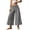 Gray, variant on Women Cropped Wide Leg Pants Drawstring Tie High Waist Elastic Back Waist Loose Culottes with Pockets Chic Casual or Spring Summer Beach Daily Vacation