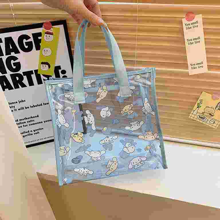 MINISO Sanrio Transparent Jelly Hello Kitty Tote Bag Women's