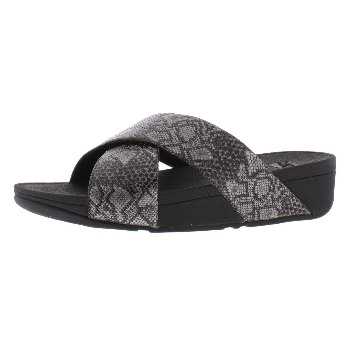 Fitflop Lulu Python Cross Slide Women s Leather Sandals M79 001