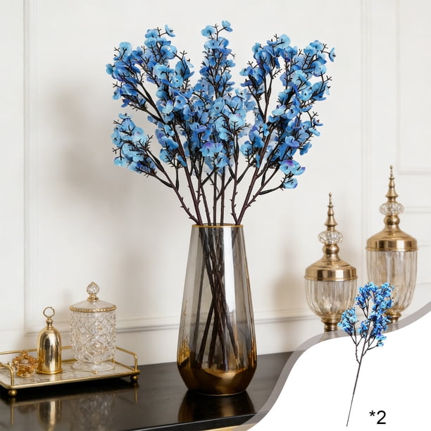 Tallos artificiales de cerezo y ramas de ciruelo artificiales para arreglos florales en jarrones | Decoración floral de tela de seda para el hogar, bodas y fiestas.