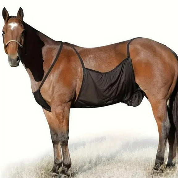 colaxi Horse Fly Sheet Blanket Wrap Comfortable Equine Supplies Coverage Mesh Protector Adjustable Strap for Farm Summer