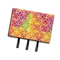 Carolines Treasures BB7515TH68 Watercolor Rainbow Geometric Circles Leash or Key Holder Triple Hook multicolor