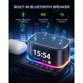 thumbnail image 3 of 5 in 1 Wireless Charging Station with Alarm Clock, Bluetooth Speaker & Ambient Light, 45W GaN Fast Charger Included, 25W Magnetic Charger for Phone Earbuds Watch, Office & Bedside and Travel, 3 of 8