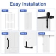 thumbnail image 5 of 30" x 84" Sliding Barn Door with Installation Hardware Solid Manufactured Wood Primed White Surface Paintable Closet Pantry Doors, 5 of 8