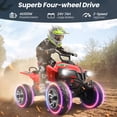 thumbnail image 3 of Funcid 24V 7AH Electric Kids ATV, 2 Seater Ride on Car with Steel Frame, Ride on Toy for Big Kids 3-10 Years w/ Bluetooth, Music, LED Lights, Red, 3 of 11