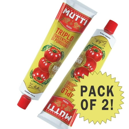 Mutti Triple Concentrated Italian Tomato Paste Tube 6.53 Ounce | Pack of 2