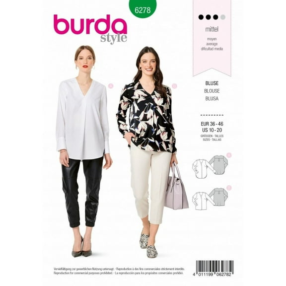 Burda Sewing Pattern 6278 Tops