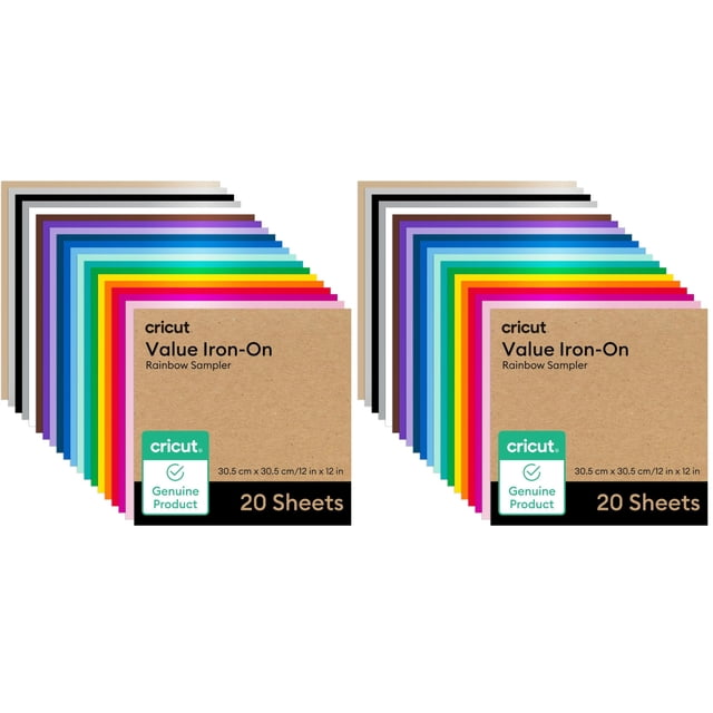 Vinilo termoadhesivo de transferencia térmica Cricut Value Rainbow 30,5 x 30,5 cm
