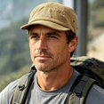 thumbnail image 2 of PRINxy Men's 5-Panel Short Brim Workwear Baseball Cap, Mountain Embroidery Lightweight Sun Hat for Hiking & Outdoor Sports Khaki, 2 of 9