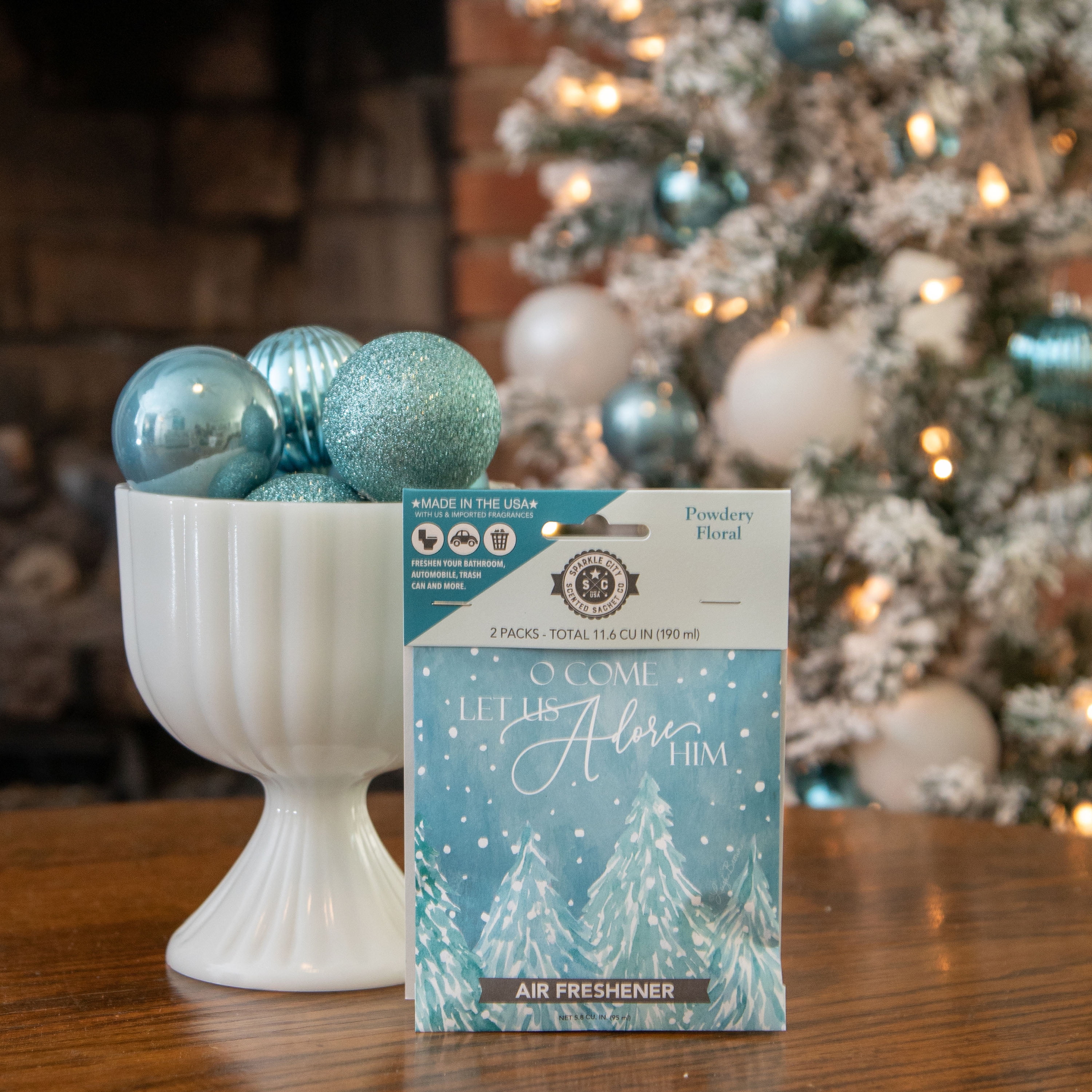 (2 pack) Sparkle City Scented Sachet 2 Pack, Oh Come Adore Him
