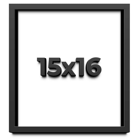 15x16 Shadow Box Frame Black | 1 inches Deep Real Wood Contemporary Shadowbox Display Frame | UV