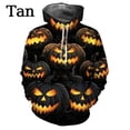 thumbnail image 5 of Sudadera con capucha con estampado 3D de calabaza y linterna para hombre y mujer, sudadera informal de manga larga para primavera y otoño, 5 of 5