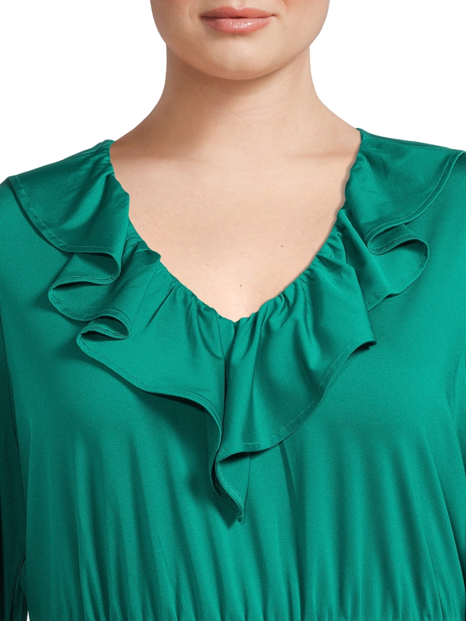 Heather B Women's Plus Size Ruffle Dress