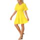 thumbnail image 4 of Vestido de verano bohemio de mujer con escote en V, cintura fruncida, dobladillo con volantes y capas de INSPIRE CHIC, amarillo, XS, 4 of 5