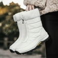 thumbnail image 6 of Xiaoxatg Fashion Women's Winter Flat Zipper Warm Boots Stylish Comfortable Mid Calf Shoes 9 White, 6 of 8