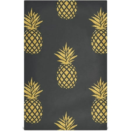 

SKYSONIC Pineapple on Black Kitchen Towels 18 x 28 Inch Super Soft and Absorbent Dish Cloths for Washing Dishes 1 PCS Reusable Multi-Purpose Microfiber Hand Towels for Kitchen