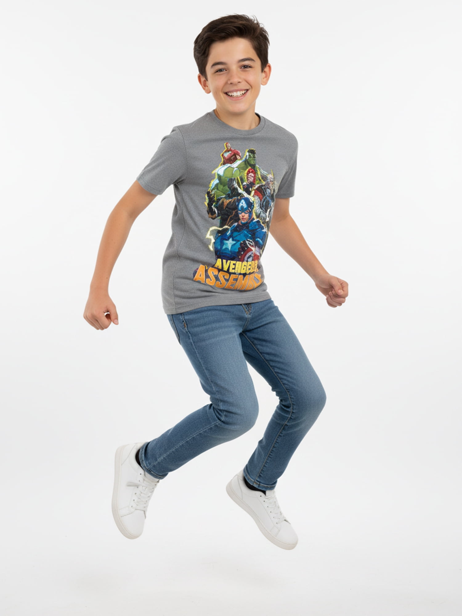 Marvel Rivals, Boys' Graphic T-Shirt, Avengers Assemble, Sizes 4-18