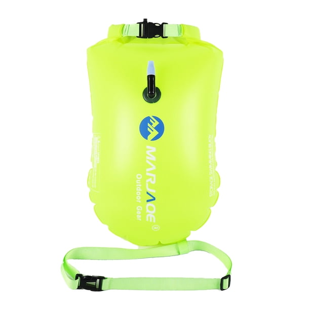 Eigraketly Bolsa de natación PVC inflable impermeable boya con cinturón Gadget bolsa ayuda mejora herramienta entrenamiento canotaje bolsas secas niños Deportes acuáticos Amarillo Eigraketly OD025899-02