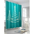 thumbnail image 3 of Christmas Shinny Tree Shower Curtain Set, Waterproof Shower Curtains for Bathroom, Xmas Light Stars Abstract Turquoise Washable Fabric Cloth Bath Curtain for Bathtub with Hooks 66x72 Inches, 3 of 6
