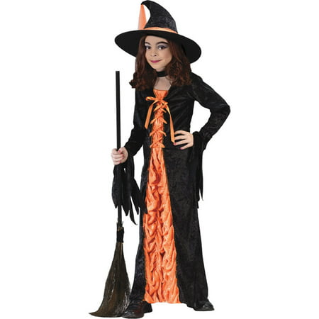 Morris Costumes Girls Witch Mystic Child Halloween Orange Costume, Style, FW5904SM