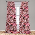 thumbnail image 4 of Ambesonne Floral Curtains, Surreal Art Roses Pattern, Pair of 28"x63", Dark Pink and Redbrown, 4 of 5