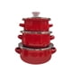 thumbnail image 1 of Juego de 3 mini ollas esmaltadas para cocina casera, ollas resistentes y profundas, electrodomésticos para cocinar, cazuela, olla pequeña esmaltada rojo, 1 of 9