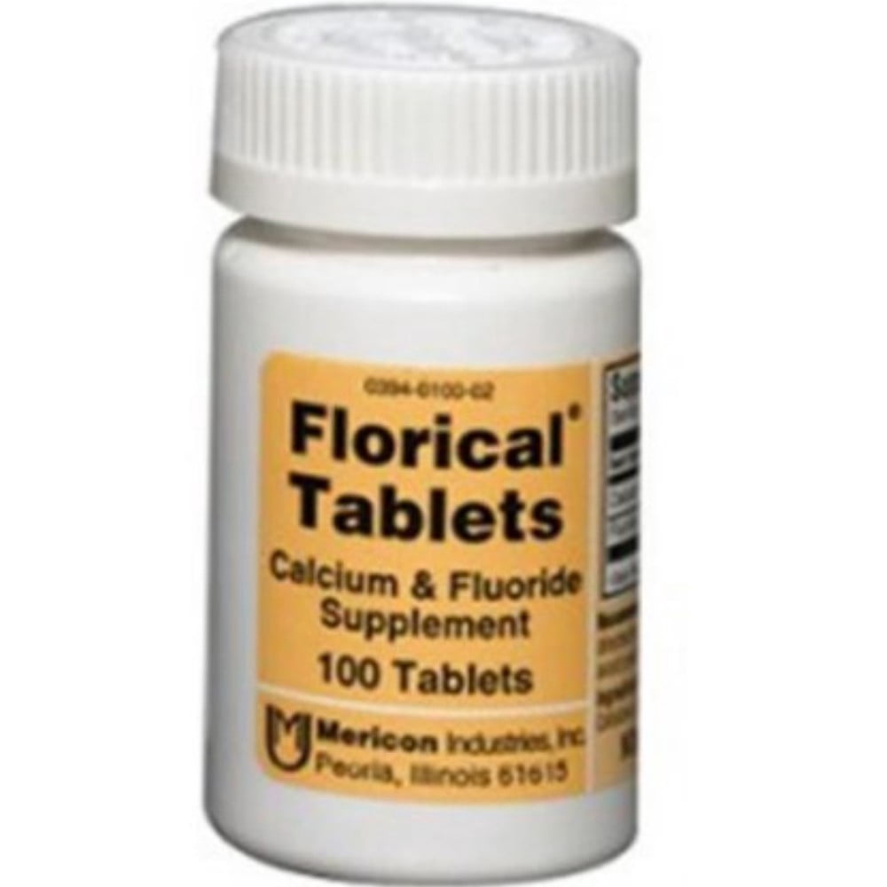 Florical Calcium & Fluoride Supplement Tablets 100 ea (Pack of 2
