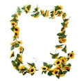 thumbnail image 2 of Meiiso Artificial Garland Clearance, 8.2Ft Artificial Sunflower Garland Vine, Silk Flowers with Green Leaves for Home Wedding Arch Decor, 2 of 4